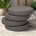 Round Patio Chair Cushions — Set of 4, Dark Gray in a colorful realistic setting