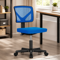 Low-Back Mesh Rolling Task Chair — Blue in a colorful realistic setting