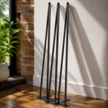 Steel Hairpin Table Legs — Set of 4, Black, 20 in. in a colorful realistic setting