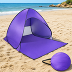 Pop-Up Beach Shade Tent with Storage Bag in a colorful realistic setting