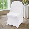 Stretch Folding Chair Covers — Set of 12, White in a colorful realistic setting