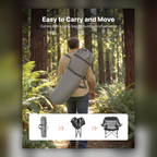 Oversized Padded Folding Camping Chair — Black and Gray — square primary product view