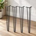 Steel Hairpin Table Legs — Set of 4, Black, 24 in. in a colorful realistic setting