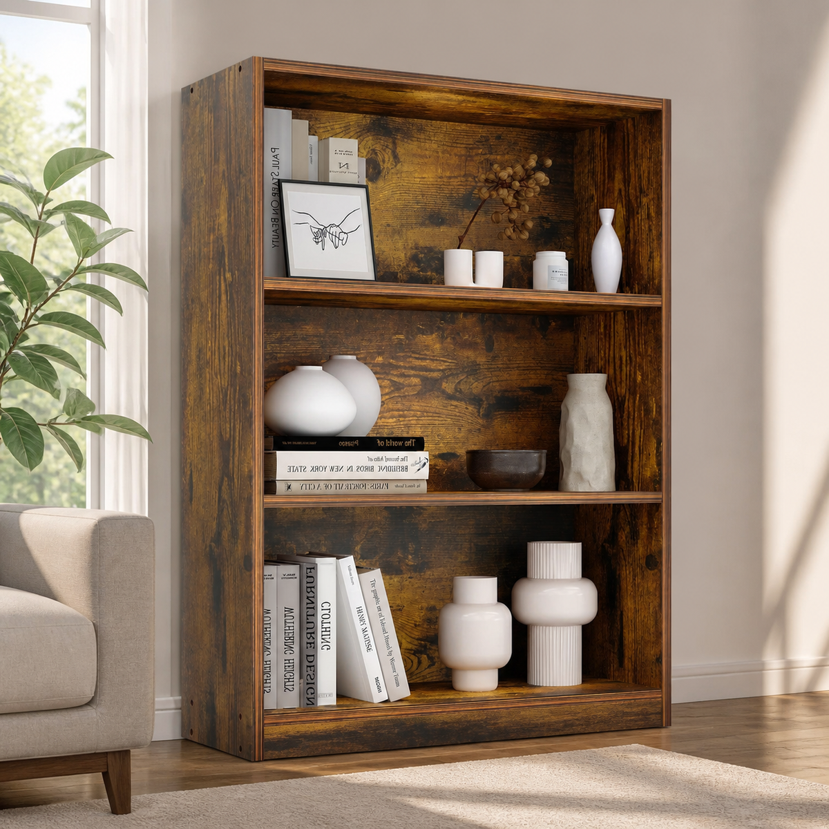 Floor-Standing Open Bookcase in a colorful realistic setting