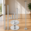 Portable Adjustable Dance and Fitness Pole — Silver in a colorful realistic setting