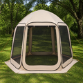 Pop-Up Screen House Tent — Beige, 10 × 9.2 ft. in a colorful realistic setting