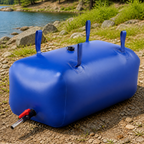 Collapsible Water Storage Bladder — 30 gal. in a colorful realistic setting