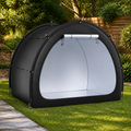 Waterproof Outdoor Bicycle Storage Tent in a colorful realistic setting
