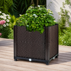 Self-Watering Elevated Garden Planter in a colorful realistic setting
