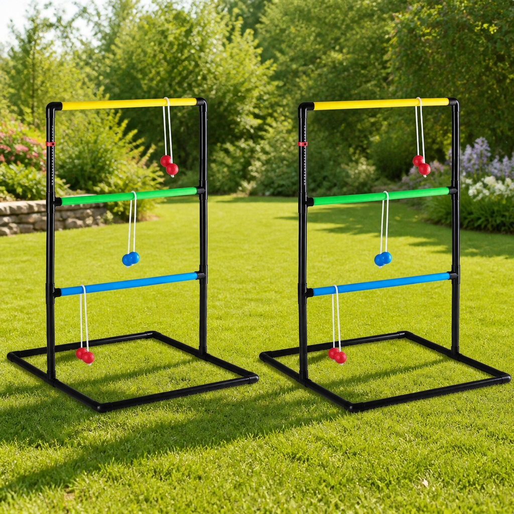Outdoor Ladder Toss Game Set with Carry Bag in a colorful realistic setting