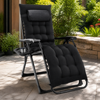 Padded Zero-Gravity Reclining Patio Chair in a colorful realistic setting