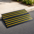 Heavy-Duty Rubber Curb Ramps — Set of 2 in a colorful realistic setting