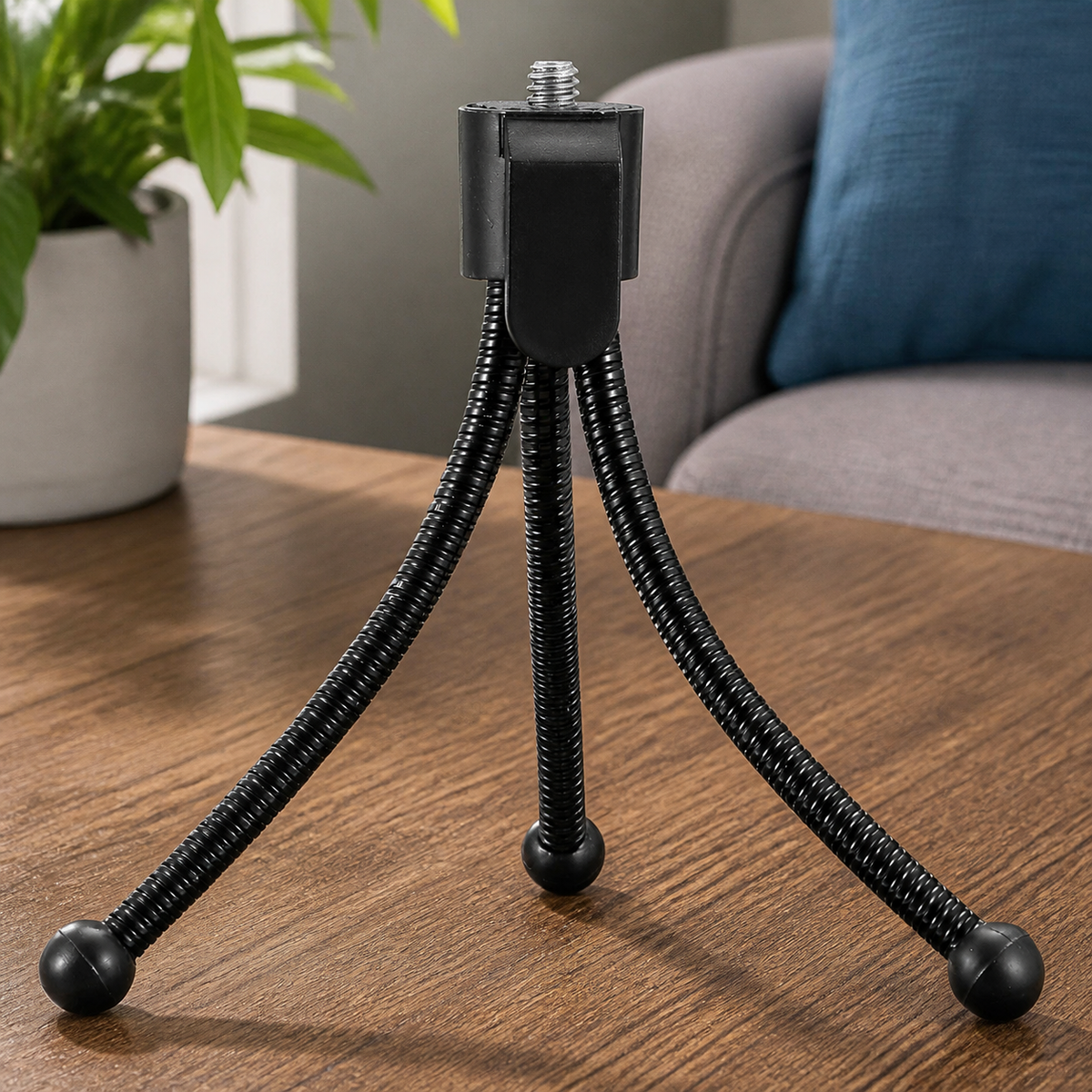 Flexible Tabletop Camera and Projector Tripod in a colorful realistic setting