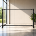 Adjustable Telescopic Backdrop Banner Stand in a colorful realistic setting
