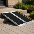 Non-Slip Folding Wheelchair Ramp — 3 ft. in a colorful realistic setting