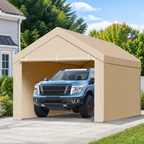 Waterproof Carport Replacement Canopy — Beige, 10 × 20 ft. in a colorful realistic setting