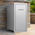 Stainless-Steel Outdoor Kitchen Trash Drawer in a colorful realistic setting