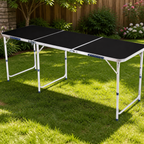 6ft Aluminum Alloy Folding Table Black in a colorful realistic setting