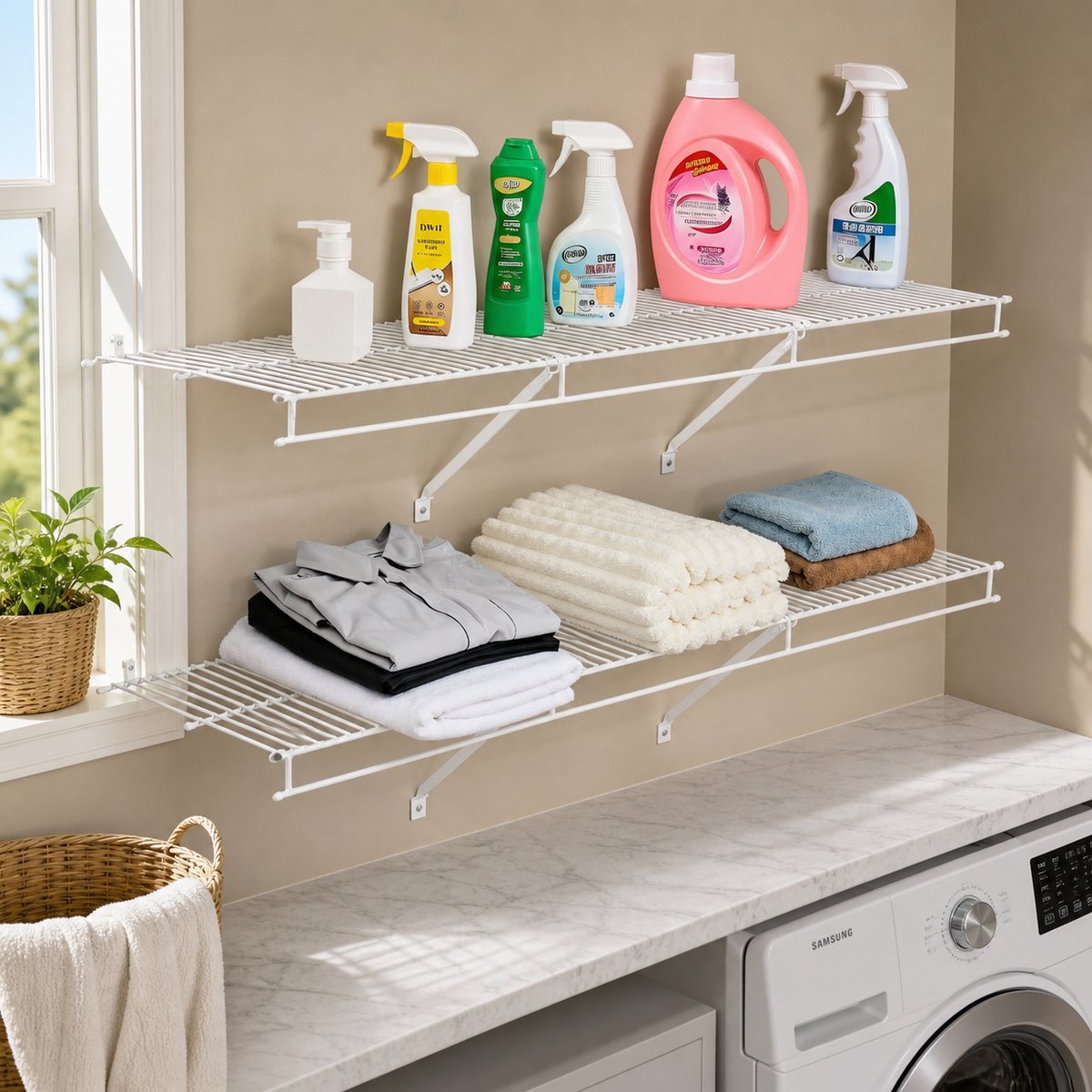 Wire Shelf Kit — 4 Ft — Set of 2 in a colorful realistic setting