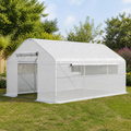 13 X 10 X 6.5 Tunnel Greenhouse Hoop House with Upgraded Galvanized Steel Frame in a colorful realistic setting