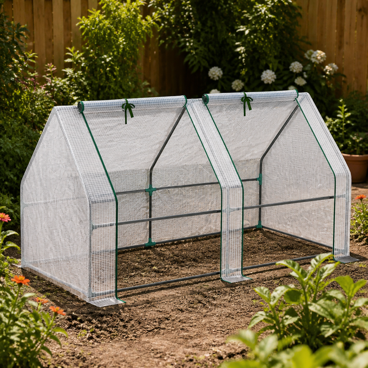 Portable Mini Greenhouse — 6 X 3 X 3 in a colorful realistic setting