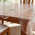 Plastic Table Cover — 42"x84"x0.06" in a colorful realistic setting