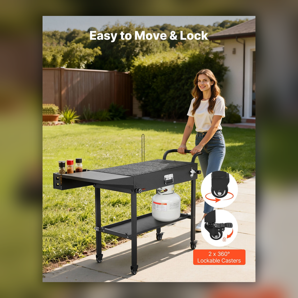 Outdoor Grill Cart — 31.0 X 17.0 Inch Tabletop Size Grilling Table — square primary product view