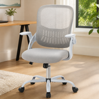 Home Office Computer Chair - Ergonomic Mid Back Desk with Lumbar Support and Rocking in a colorful realistic setting