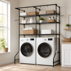 Over Washer and Dryer Storage Shelves in a colorful realistic setting