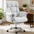 High Back Office Chair — Reclining Desk Chair with Footrest in a colorful realistic setting