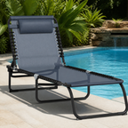Folding Chaise Lounge Pool Chair with 4-Position Reclining Back in a colorful realistic setting