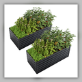 2-Pack 6x3x2 Ft Galvanized Metal Raised Garden Beds — square primary product view