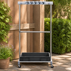 Garden Tool Organizer — 10 Slots with Hooks in a colorful realistic setting