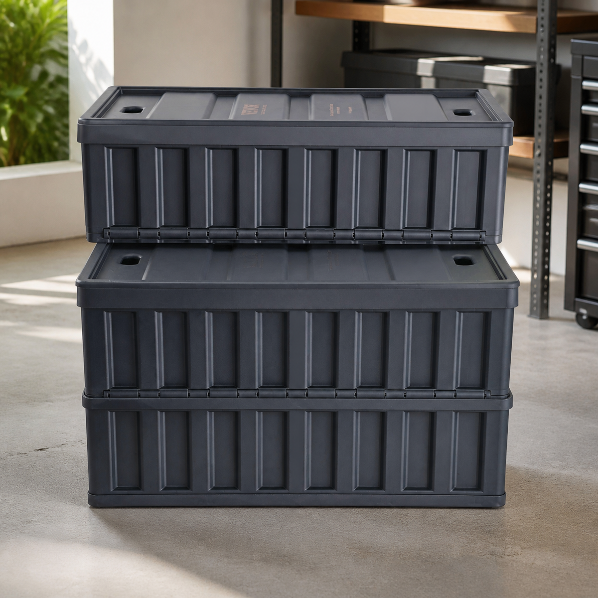 Collapsible Storage Bins with Lids — 65l 3 Packs in a colorful realistic setting