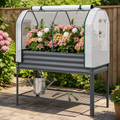 Raised Garden Bed with PE Greenhouse in a colorful realistic setting