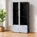 8 Cube Organizer Stackable Plastic Cube Storage Shelves Design Multifunctional in a colorful realistic setting