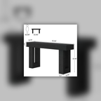 Long Console Table Wooden Rectangular Sofa Table Behind the Couch — square primary product view