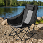 Rocking Camping Chair — Portable Folding Rocker in a colorful realistic setting