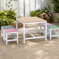 5-Piece Children's Patio Table and Chair Set in a colorful realistic setting
