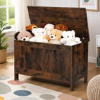 Kids Storage Bench — Wooden Toy Box Chest in a colorful realistic setting