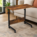 Rolling Height Adjustable P2 15mm Chipboard & Steel Side Table with Baffle in a colorful realistic setting