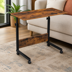 Rolling Height Adjustable P2 15mm Chipboard & Steel Side Table with Baffle in a colorful realistic setting