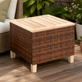 Outdoor Side Table with PE Rattan in a colorful realistic setting