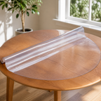 Clear Table Cover Protector — 48 Inch 1230 Mm Round Table Cover in a colorful realistic setting