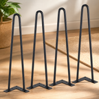 Hairpin Furniture Legs — Metal Home Diy Projects for Nightstand in a colorful realistic setting