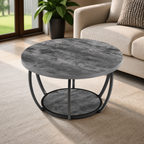 Coffee Table — Modern Round Coffee Table in a colorful realistic setting