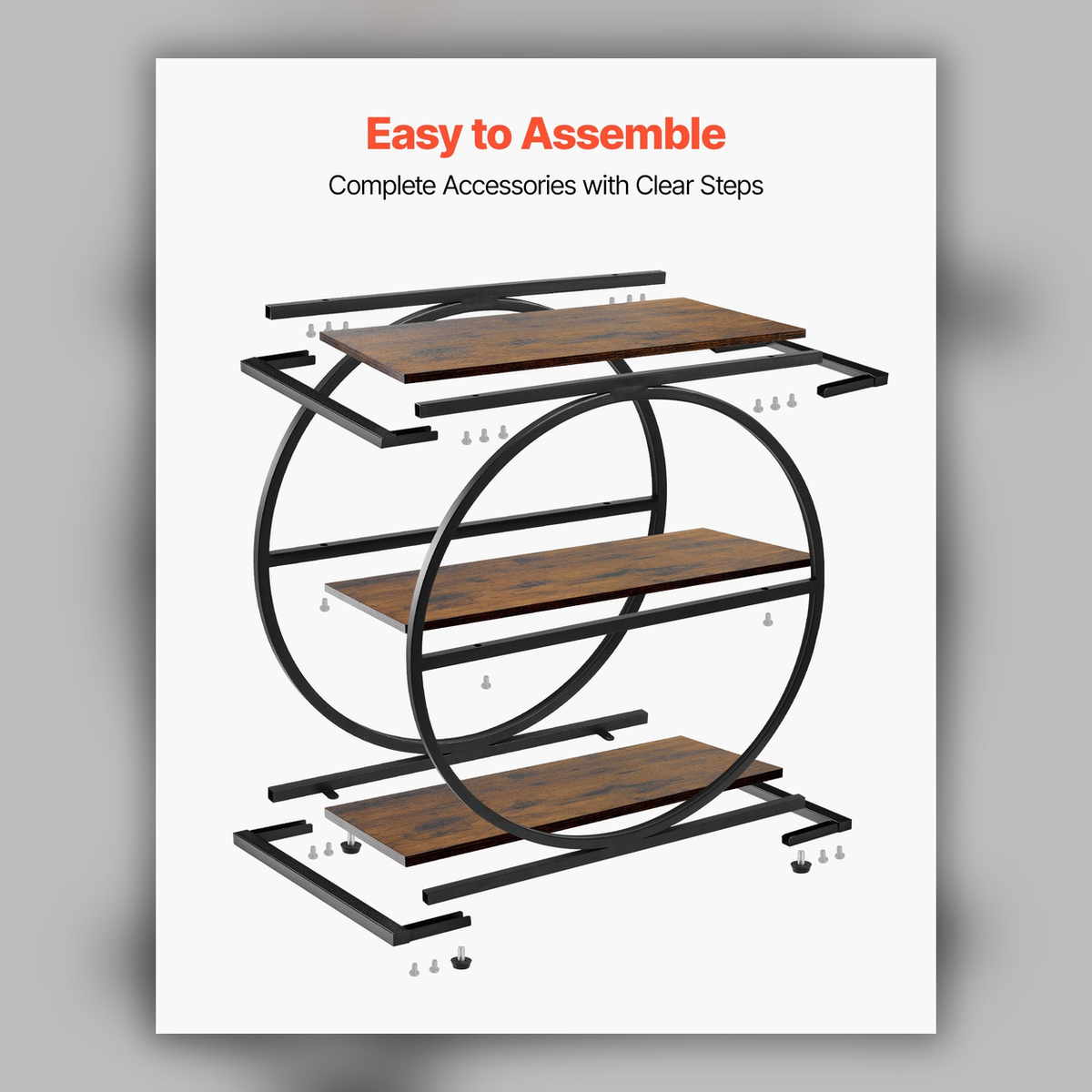 End Table — 3-Tier Narrow Side Table with Open Storage Shelves — square primary product view