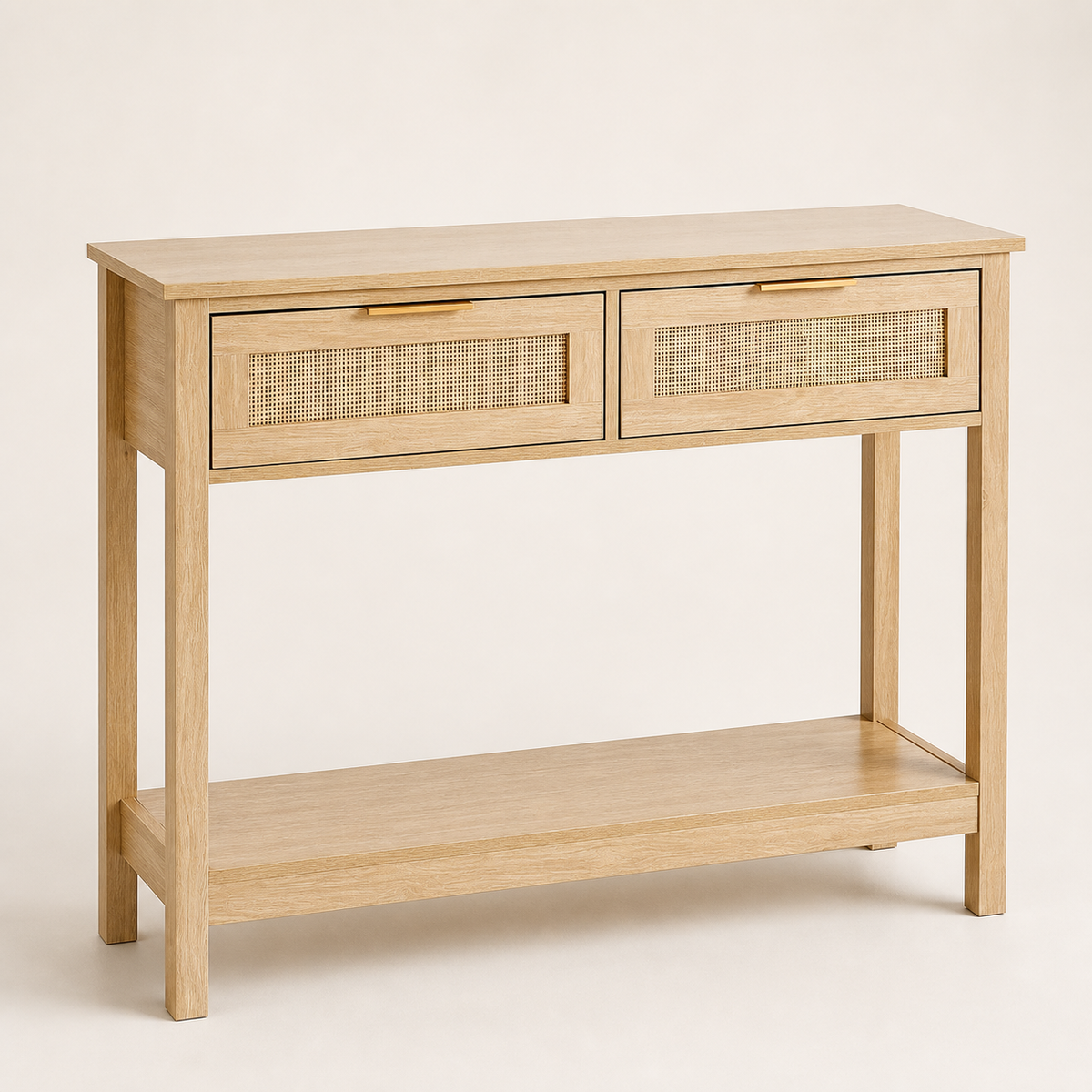 Rattan Console Table with 2 Storage Drawers — premium studio product image