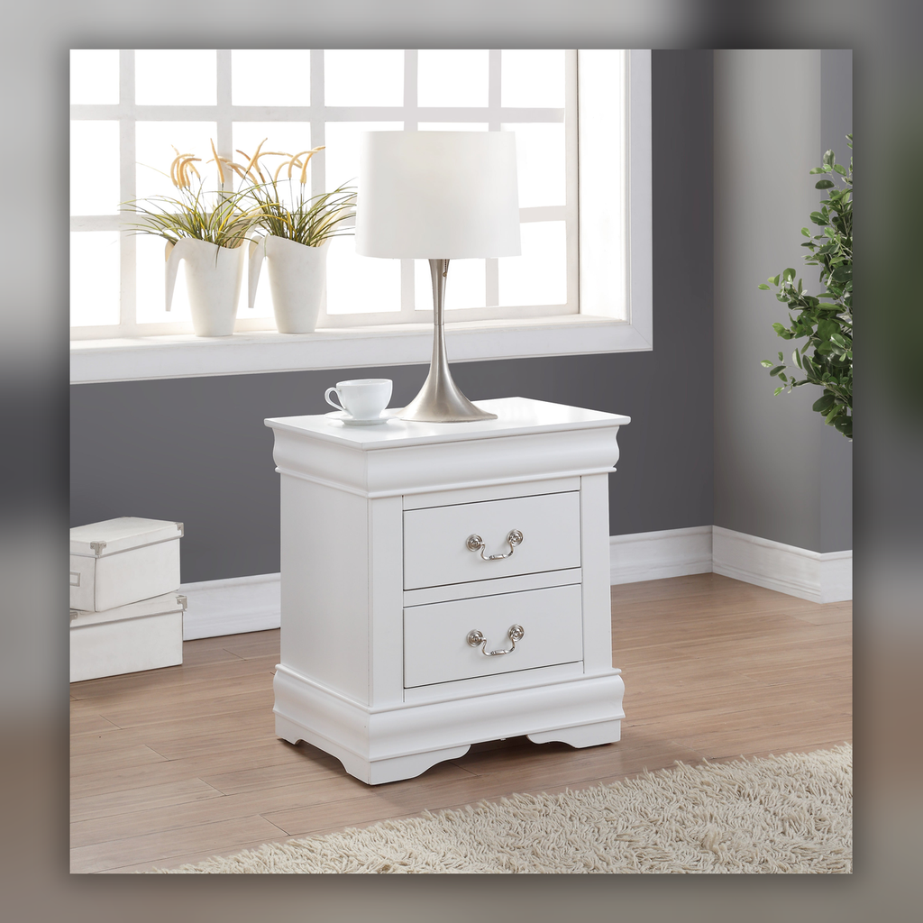 Louis Philippe White Finish Nightstand — square primary product view