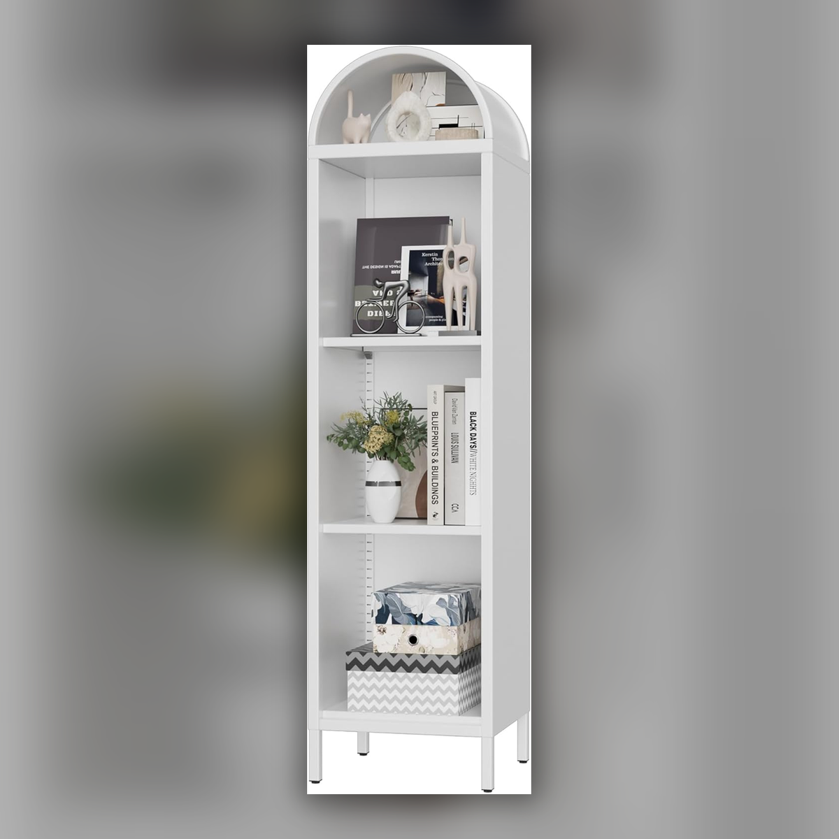 Arch Display Bookcase with 2 Adjustable Shelves — square primary product view